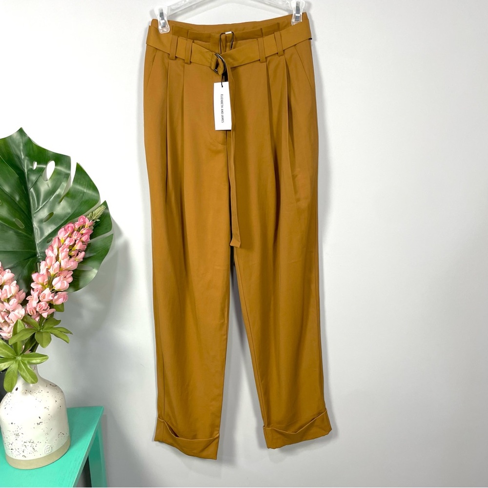 NWT Elizabeth and James Pleated High Rise Belted Pants Size 2 - Picture 4 of 13